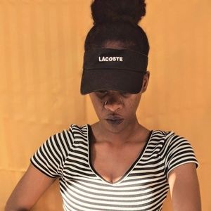black embroidered Lacoste visor